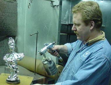 Lacquering a Silver-Plated Bust